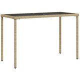  The Living Store Vrtna miza s stekleno ploščo bež 115x54x74 cm poli ratan - Vrtna Miza, (21451914) | Shoptok.si