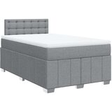 vidaXL Boxspring postelja z vzmetnico svetlo siva 120x190 cm blago | Shoptok.si