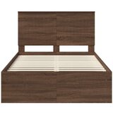  Okvir za krevet s uzglavljem Smeđi hrast 120 x 190 cm | shoptok.hr