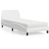 vidaXL Postelja z vzmetnico bela 90x190 cm umetno usnje Cene