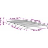  Krevetna konstrukcija Smeđa 90 x 220 cm Čvrsto borovo drvo | shoptok.hr