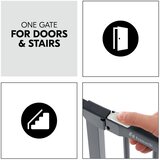 Hauck zaštitna ograda Clear Step 2 Set +9 cm produžetak- Dark Grey | shoptok.hr