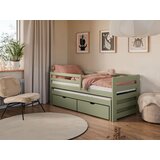  Drveni dječji krevet Senso s dodatnim krevetom i ladicom - olive - 200x90 - Madrac PE pjena 8 cm-spužvasti madrac | shoptok.hr