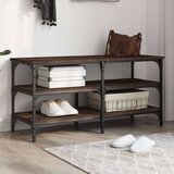 vidaXL Klop za čevlje rjavi hrast 100x38,5x49 cm inženirski les | Shoptok.si