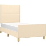  Okvir za krevet s uzglavljem krem 90x190 cm od tkanine | shoptok.hr