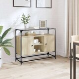  Komoda sa staklenom površinom boja hrasta 98x35x81 cm drvena | shoptok.hr