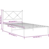  Metalni okvir za krevet s uzglavljem crni 107x203 cm | shoptok.hr