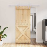  Klizna vrata Prirodna i bijela 85 x 210 cm Čvrsta borovina | shoptok.hr
