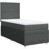 vidaXL Krevet s oprugama i madracem tamnosivi 90 x 190 cm od tkanine | shoptok.hr