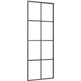 vidaXL Drsna vrata iz aluminija in ESG stekla 76x205 cm črna, (21040364) Cene