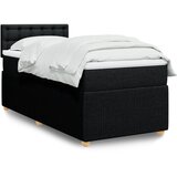 vidaXL Box spring postelja z vzmetnico črna 80x200 cm blago | Shoptok.si