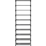 vidaXL stalak za cipele 10 slojeva sivi 54x28x158 cm netkana tkanina | shoptok.hr