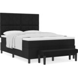  vzmetnica z vzmetnico in klopi črna 140x190 cm tkanina, (22083316) | Shoptok.si