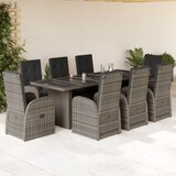vidaXL 9-dijelni vrtni blagovaonski set sivi od poliratana | shoptok.hr