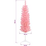  Umjetno vitko božićno drvce 120 cm PVC i čelik Ružičasta | shoptok.hr