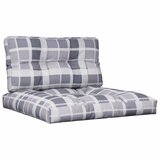  Jastuci za palete 2 kom sivi karirani od tkanine Šarena 70 x 70 x 12 cm | Shoptok.si