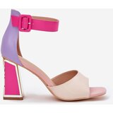 EVENTO Elegant Ladies Sandals On Heel Beige-Pink Rosazara | shoptok.hr