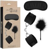 Intense Fetish Erotic Playset 2 With Handcuffs, Blind Mask & Tickler Black Cene