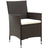  Vrtni stoli z blazinami 4 kosi poli ratan rjave barve, (20660278) | Shoptok.si