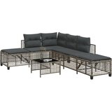 The Living Store Vrtna kotna garnitura 3-delna z blazinami siv poli ratan - Vrtna Sedežna Garniture, (21625359) | Shoptok.si