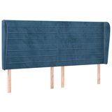  The Living Store Vzglavje z ušesi temno modra 183x23x118/128 cm žamet - Vzglavje, (21453681) | Shoptok.si