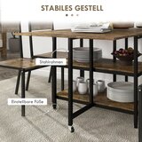  Sklopivi blagovaonski stol industrijski dizajn 140 cm x 80 cm x 75 cm smeđa + crna | shoptok.hr