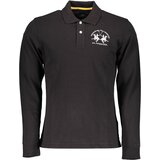 La Martina MEN'S BLACK LONG SLEEVE POLO SHIRT Cene