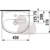 Jika H8153820001041 Lyra Plus 45 x 37 cm stenski keramični umivalnik z odprtino za armaturo | Shoptok.si