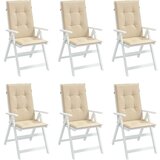  Jastuci za vrtne stolice 6 kom bež 120 x 50 x 3 cm od tkanine | shoptok.hr