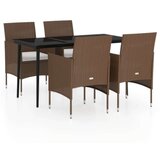  5-dijelni vrtni blagovaonski set s jastucima smeđe-crni | shoptok.hr