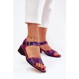 Maciejka Women's Leather Sandals with Heels 06551-15 Fuchsia | Shoptok.si