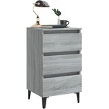  Noćni ormarić s metalnim nogama boja sivog hrasta 40x35x69 cm | shoptok.hr