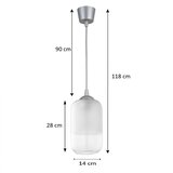 Brilagi LED luster na sajli RETRO GLASS 1xE27/60W/230V prečnik 14 cm srebrna/bela | Eponuda.com
