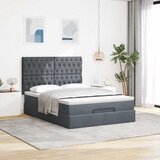  Otomanski krevet s madracima&LED tamnosivi 140x190cm baršunasti | shoptok.hr