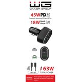 Winner Group - Punjač za auto 1x USB-C + 1x USB-A Power Delivery 63W crne boje | Eponuda.com
