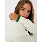 RUE PARIS Sweater-LC-SW-0340.42P-White-Green | Shoptok.si