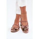 Boto Ballet Flats With Embroidery And Strap Pink Lilindraen | shoptok.hr