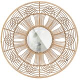 Basiclabel Stensko ogledalo z bambusovim okvirjem ø 76 cm Obi – Cene