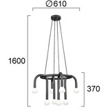  Luster na sajli DELORI 8xG9/28W/230V crni | Eponuda.com