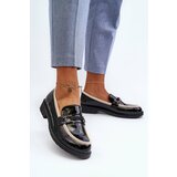 Kesi Women's patent leather shoes moccasins S.Barski black Cene