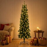  Umjetno vitko božićno drvce 120 cm 150 LED lampica Topla bijela - 120 cm s LED svjetlima Zelena | shoptok.hr