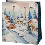 Cardex green grass zimski grad ekskluzivna poklon vrećica srednje veličine 18x10x23cm | shoptok.hr