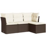  4-dijelni set vrtnih sofa od poliratana s jastucima smeđi | Eponuda.ba
