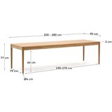 Kave Home Proširiv blagovaonski stol s dodatnom pločom u dekoru hrasta 90x200 cm Lenon – | shoptok.hr