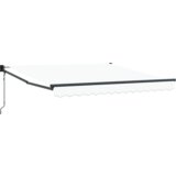 vidaXL Avtomatska retraktibilna tenda Bela 350x250 cm, Tenda za zamenjavo tkanine za okvir 3.5x2.5 m Bela | Shoptok.si