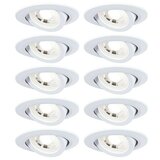 PAULMANN Set okruglih ugradbenih LED svjetiljki (4,8 W, Ø x V: 8,2 x 3 cm, Bijela, 10 Kom., Topla bijela) | shoptok.hr