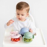 Ubbi set 2 posodic za prigrizke sage & blush pink | Shoptok.si