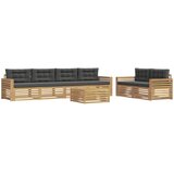  Set vanjskih sofa 7 kom. Bijela i antracit Čvrsto drvo akacije | Shoptok.si
