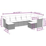  9-dijelni set vrtnih sofa s jastucima crni od poliratana | shoptok.hr