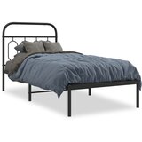 Maison Chic Kovinski Posteljni okvir - Enojna postelja - Postelja za odrasle z vzglavjem črn 90x190 cm, (21694216) | Shoptok.si